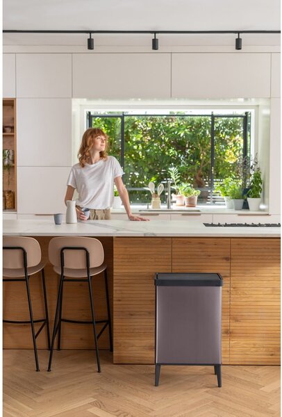 Cestino per la spazzatura rosa touch in plastica riciclata 54 l Verto High - Curver