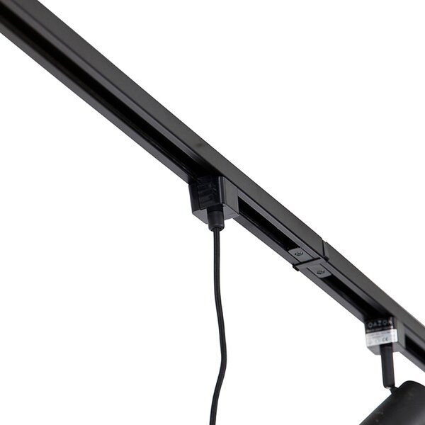 Sistema di illuminazione a binario moderno con 3 faretti e 3 luci a sospensione nero monofase - Iconic Cavalux Jeana
