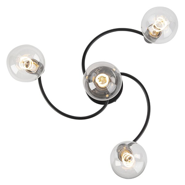 Plafoniera Art Déco nera 4 luci - Facil