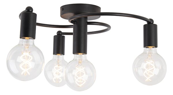 Plafoniera Art Déco nera 4 luci - Facil