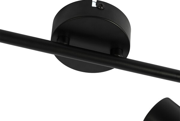 Plafoniera Art Déco nera con vetro fumé 2 luci - Vidro