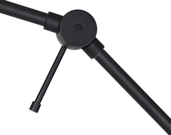 Lampada da terra nera regolabile con paralume a righe marroni e beige 50cm - Editor