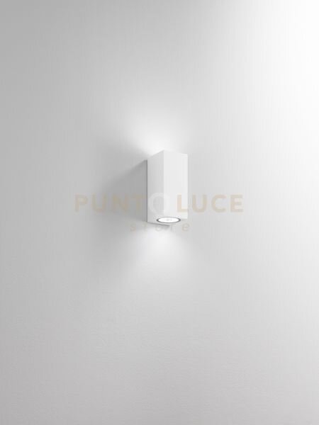 Applique alluminio colore bianco monolite 2 luci attacco gu10 h.16