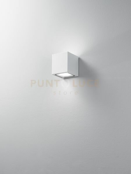 Applique alluminio colore bianco opaco totem ip54 biemissione 2 luc