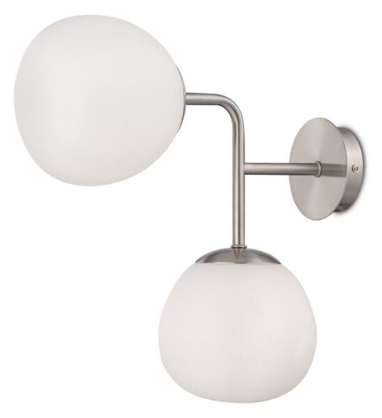 Applique Contemporanea Erich Struttura In Metallo Nichel 2 Luci