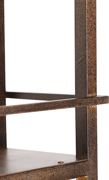 Lampada a sospensione industriale ruggine con mensola 4 luci - Cage Rack