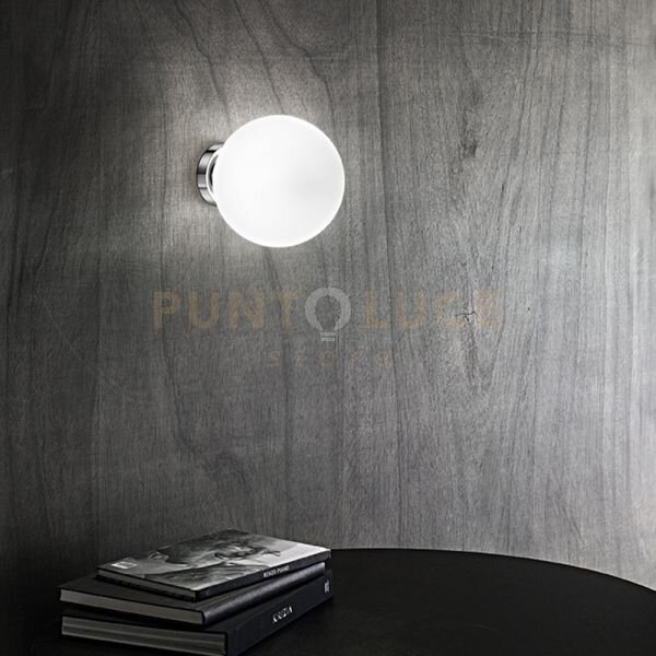 Applique in cromo lucido con vetro bianco grape 1 luce attacco e27 