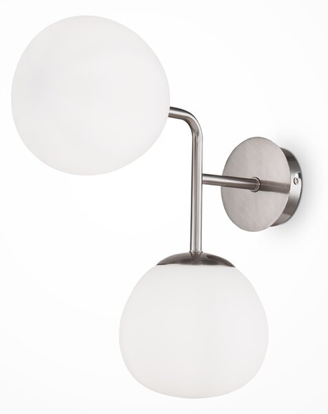 Applique Contemporanea Erich Struttura In Metallo Nichel 2 Luci