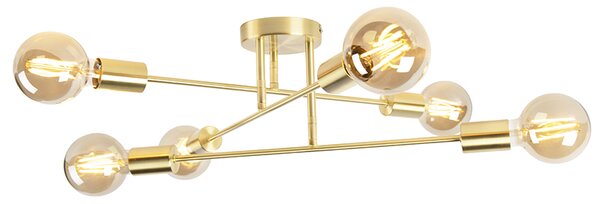Plafoniera Art Déco intelligente in ottone con 6 G95 WiFi - Sydney