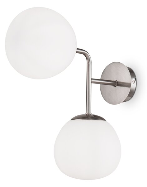 Applique Contemporanea Erich Struttura In Metallo Nichel 2 Luci
