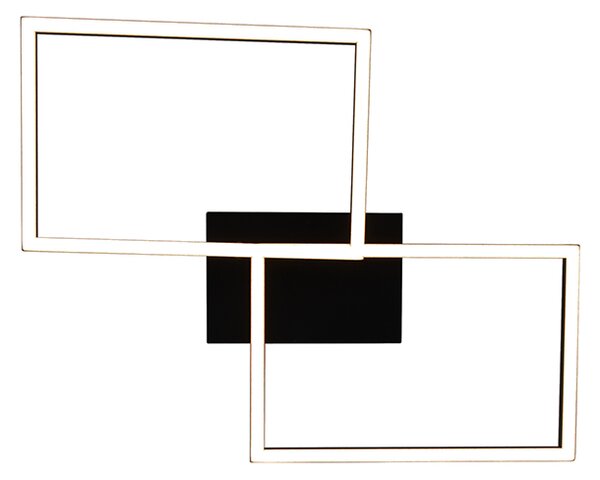 Plafoniera quadrata nera dimmerabile a 3 step - Plazas Novo
