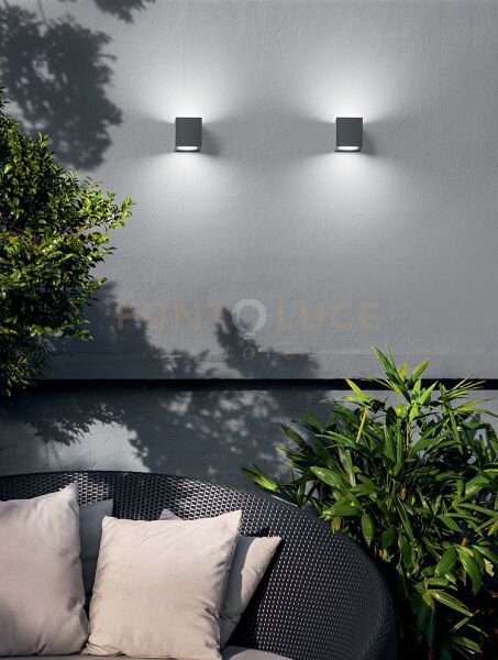 Applique alluminio colore antracite opaco totem ip54 biemissione 2 