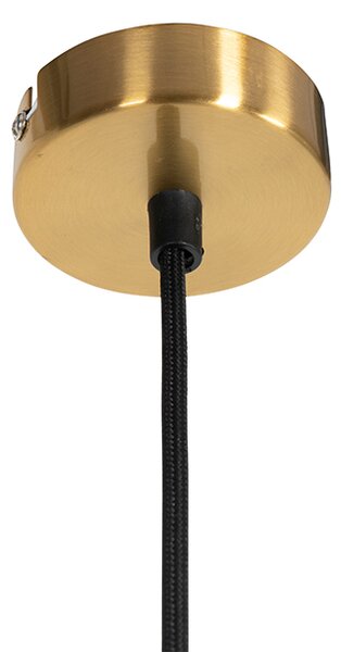 Lampadario vintage ottone con vetro fumé - VIDRA