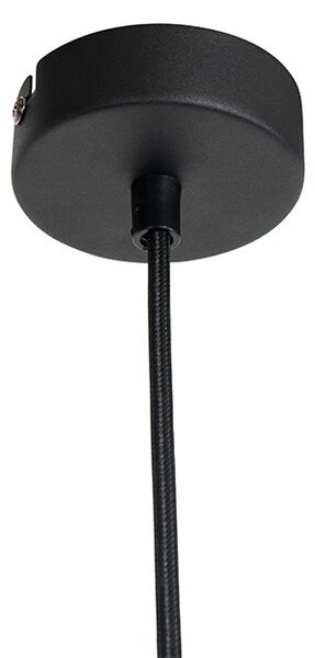 Lampada a sospensione vintage nera con vetro fumé - Vidra