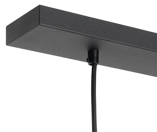 Lampada a sospensione Art Déco nera con vetro oro oblungo 3 luci - Pallon