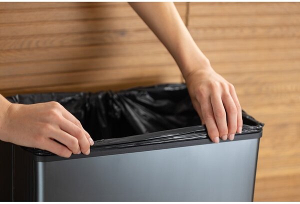 Cestino per la spazzatura blu touch in plastica riciclata 54 l Verto High - Curver