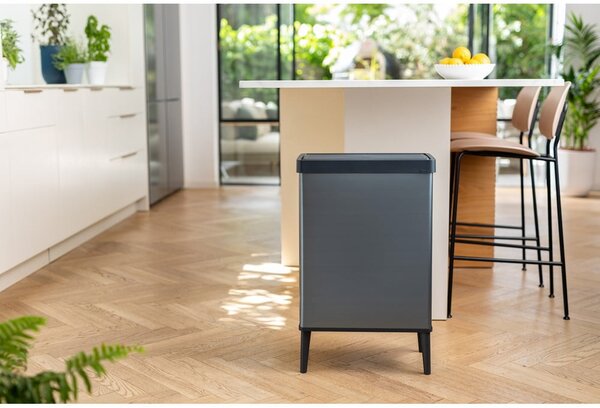 Cestino per la spazzatura blu touch in plastica riciclata 54 l Verto High - Curver