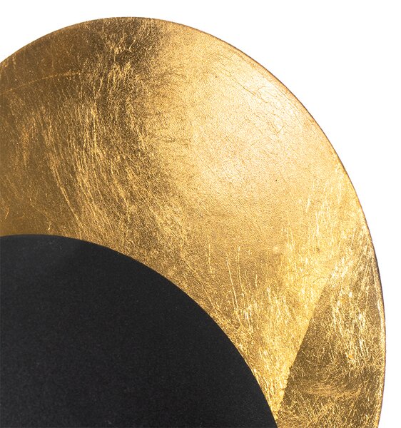 Applique da parete moderna nera con oro - Sunrise