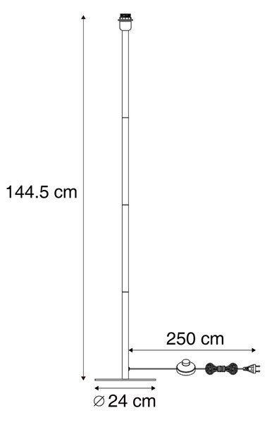 Lampada da terra nera senza paralume - Simplo