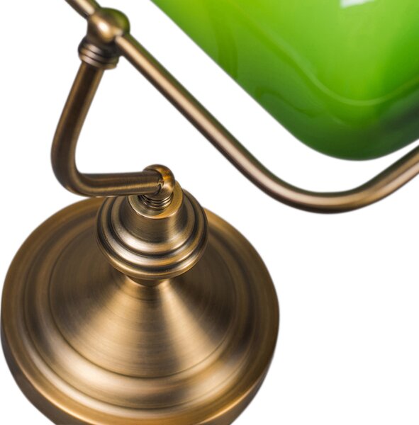 Lampada da tavolo classica intelligente bronzo con vetro verde incl. Wifi A60 - Banker