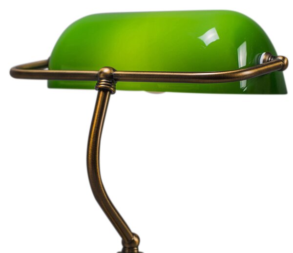 Lampada da tavolo classica intelligente bronzo con vetro verde incl. Wifi A60 - Banker