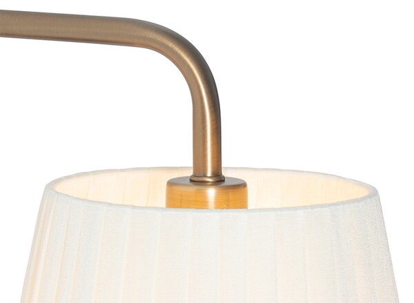 Lampada da parete moderna bianca e bronzo con lampada da lettura - Renier