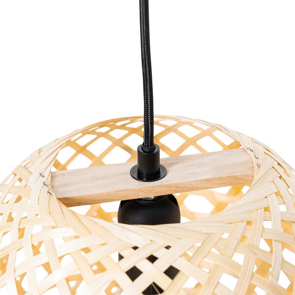 Lampada a sospensione orientale nera con bambù - Rayan