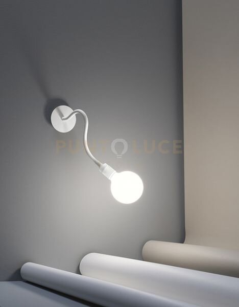 Applique in metallo e gomma bianco bulbo 1 luce attacco e27