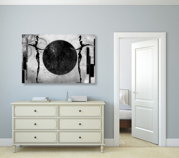 Quadro su tela – Danza africana in bianco e nero