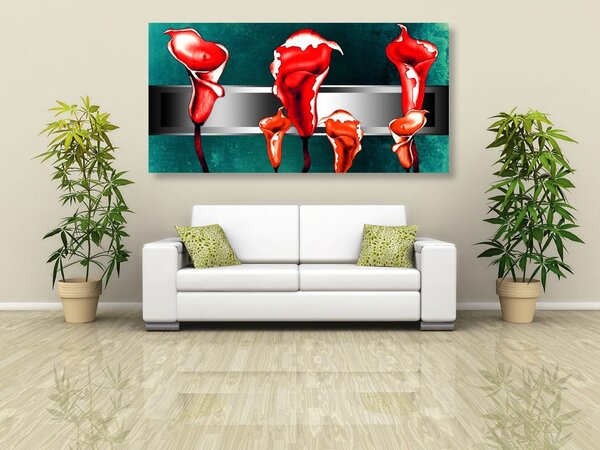 Quadro su tela – Calle rosse astratte