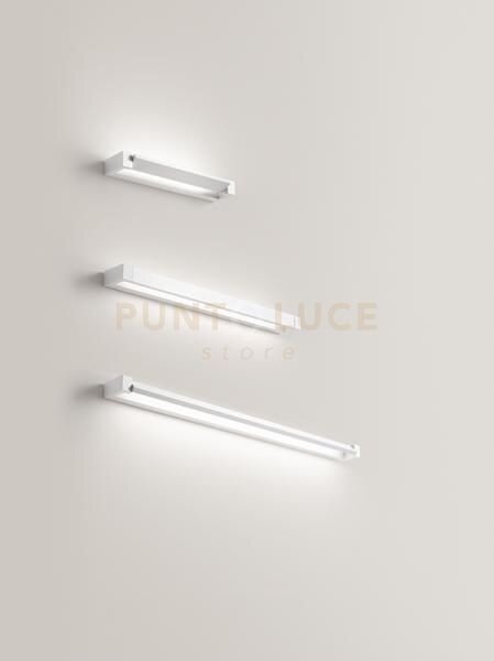 Applique in metallo verniciato bianco sway 40cm led 17w cct 3000k 4