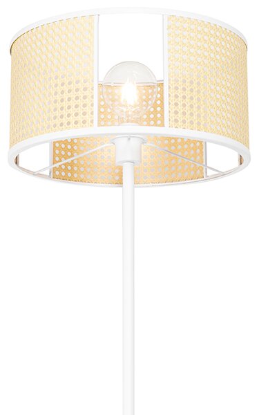 Lampada da terra orientale bianca con rattan 40 cm - Akira
