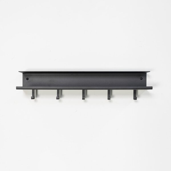 Attaccapanni da parete nero in metallo con scaffale 50 cm Easy – Spinder Design