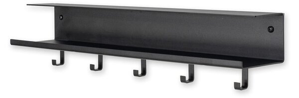 Attaccapanni da parete nero in metallo con scaffale 50 cm Easy – Spinder Design