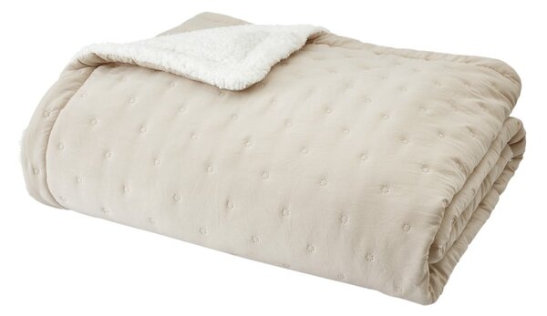 Copriletto trapuntato crema in lana d'agnello 220x230 cm Cosy Nori - Catherine Lansfield