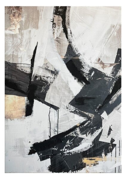 Quadro con elementi dipinti a mano 70x100 cm Ash – Styler
