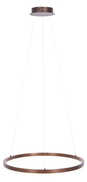 Lampada a sospensione bronzo scuro 60 cm incl. LED dimmerabile a 3 livelli - Anello