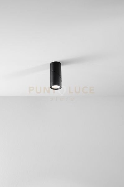 Faretto pipecilindrico led 8w 480lm 3000k in metallo verniciato ner