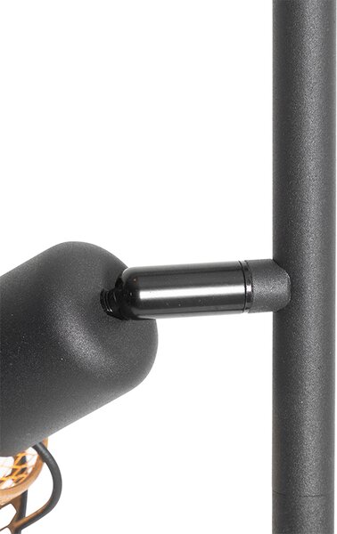 Lampada da terra di design nera con oro 3 luci - Noud