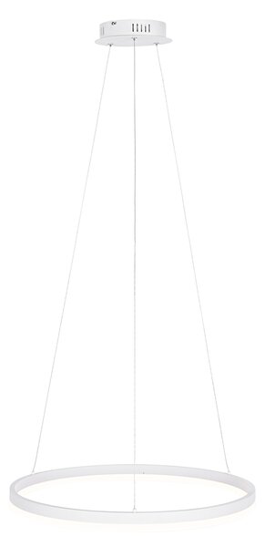 Lampada a sospensione di design bianca 60 cm con LED dimmerabile a 3 livelli - Anello