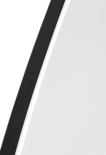 Specchio da bagno nero con LED dimmerabile a 3 livelli con touch ovale - Miral