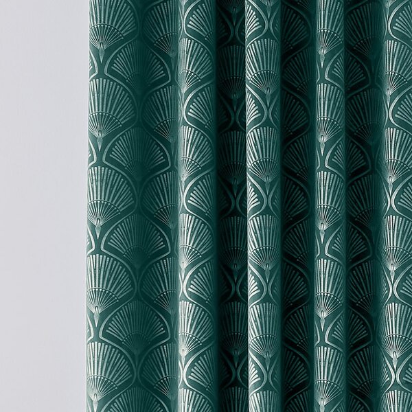 Tende in tessuto dimout verdi in set di 2 pezzi 229x229 cm Art Deco Pearl - Catherine Lansfield