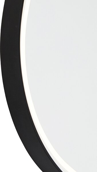 Specchio da bagno nero con LED dimmerabile a 3 livelli con touch ovale - Miral