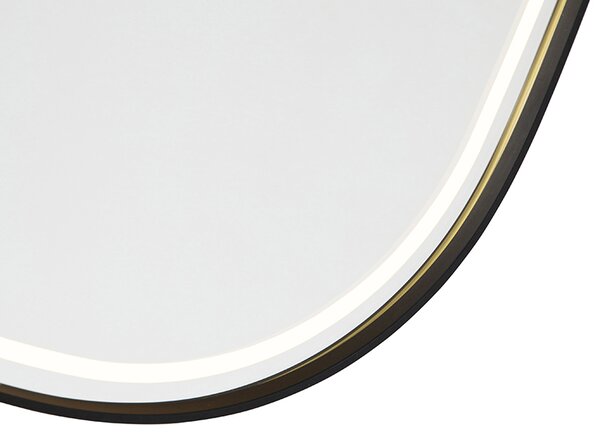 Specchio da bagno nero con LED dimmerabile a 3 livelli con touch ovale - Miral