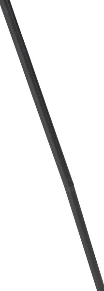 Lampada da terra a treppiede orientale in bambù con nero - Evalin