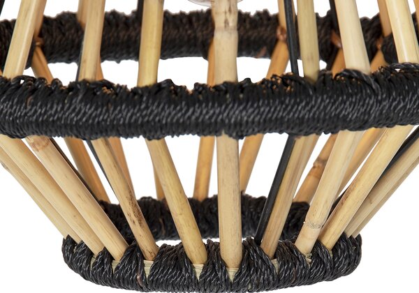 Lampada a sospensione orientale in bambù con nero 32 cm - Evalin