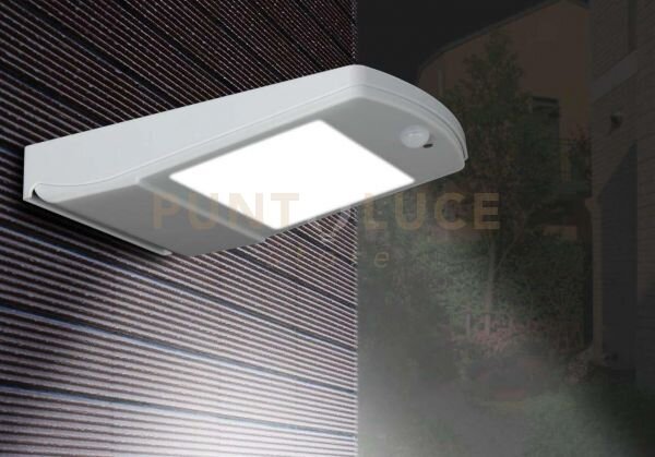 Applique led eos grigia in termoplastica 4w 450lm 4000k ip66 con pa