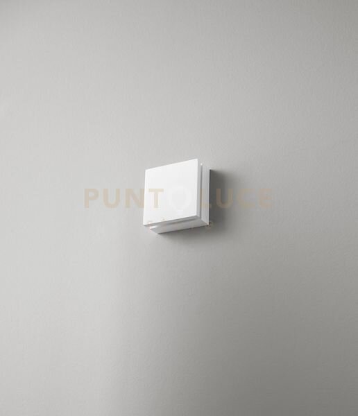 Applique in metallo bianco e acrilico secret led 10w 3000k 700lm in
