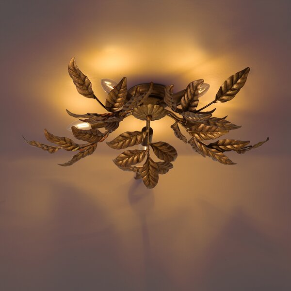 Plafoniera vintage oro antico 5 luci - Linden