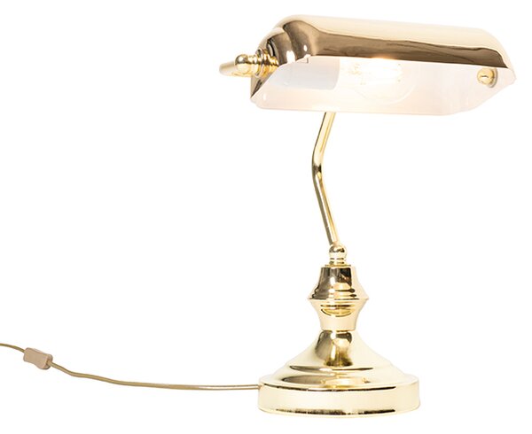 Lampada da tavolo classica/lampada da notaio in ottone - Banker